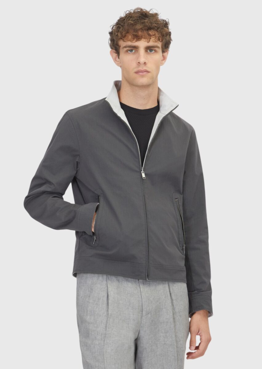 Hard Coal Regular Fit Turtleneck Casual Technical Double-Sided Coat - 1