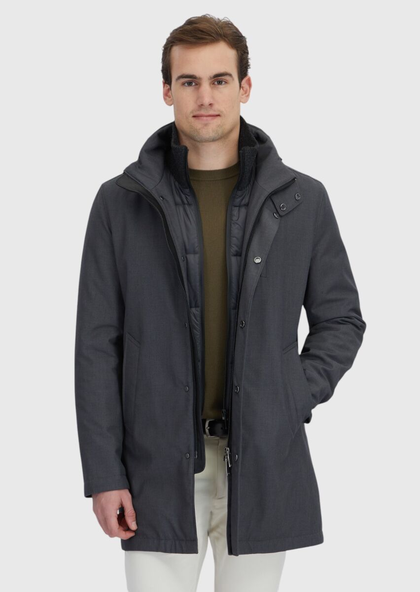 Hard Coal Regular Fit Turtleneck Casual Weaving Coat - 1