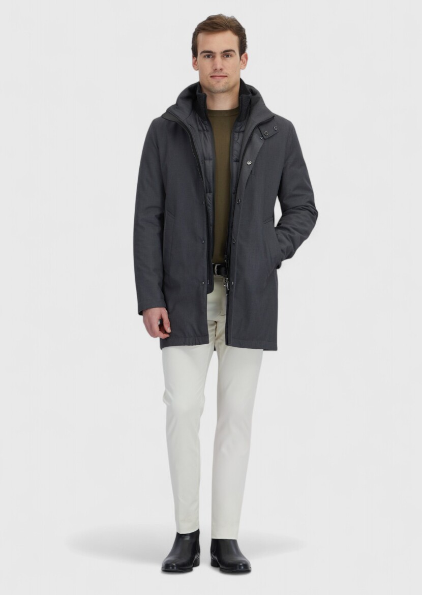 Hard Coal Regular Fit Turtleneck Casual Weaving Coat - RAMSEY