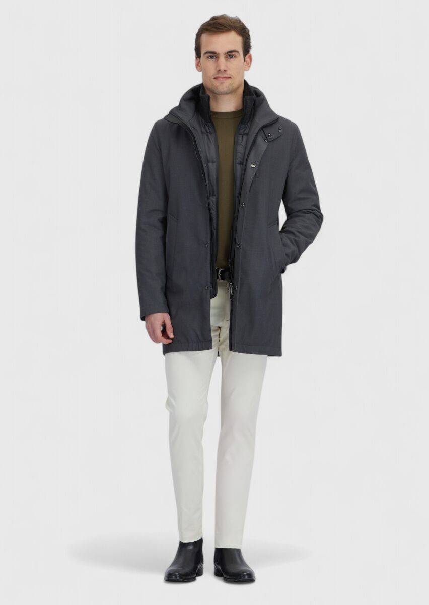 Hard Coal Regular Fit Turtleneck Casual Weaving Coat - 2