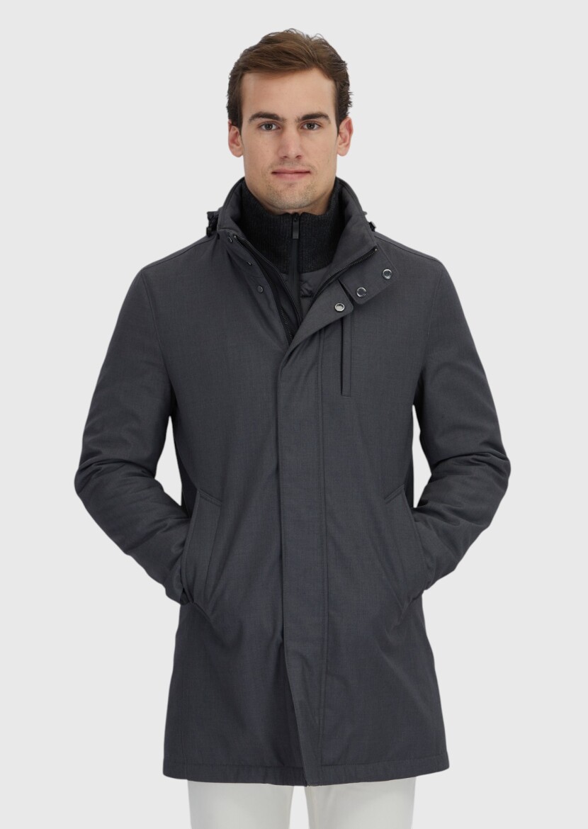 Hard Coal Regular Fit Turtleneck Casual Weaving Coat - 4