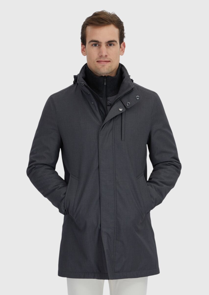 Hard Coal Regular Fit Turtleneck Casual Weaving Coat - 4