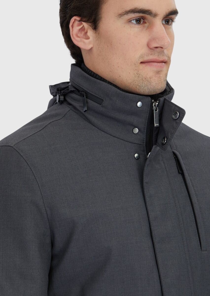 Hard Coal Regular Fit Turtleneck Casual Weaving Coat - 6