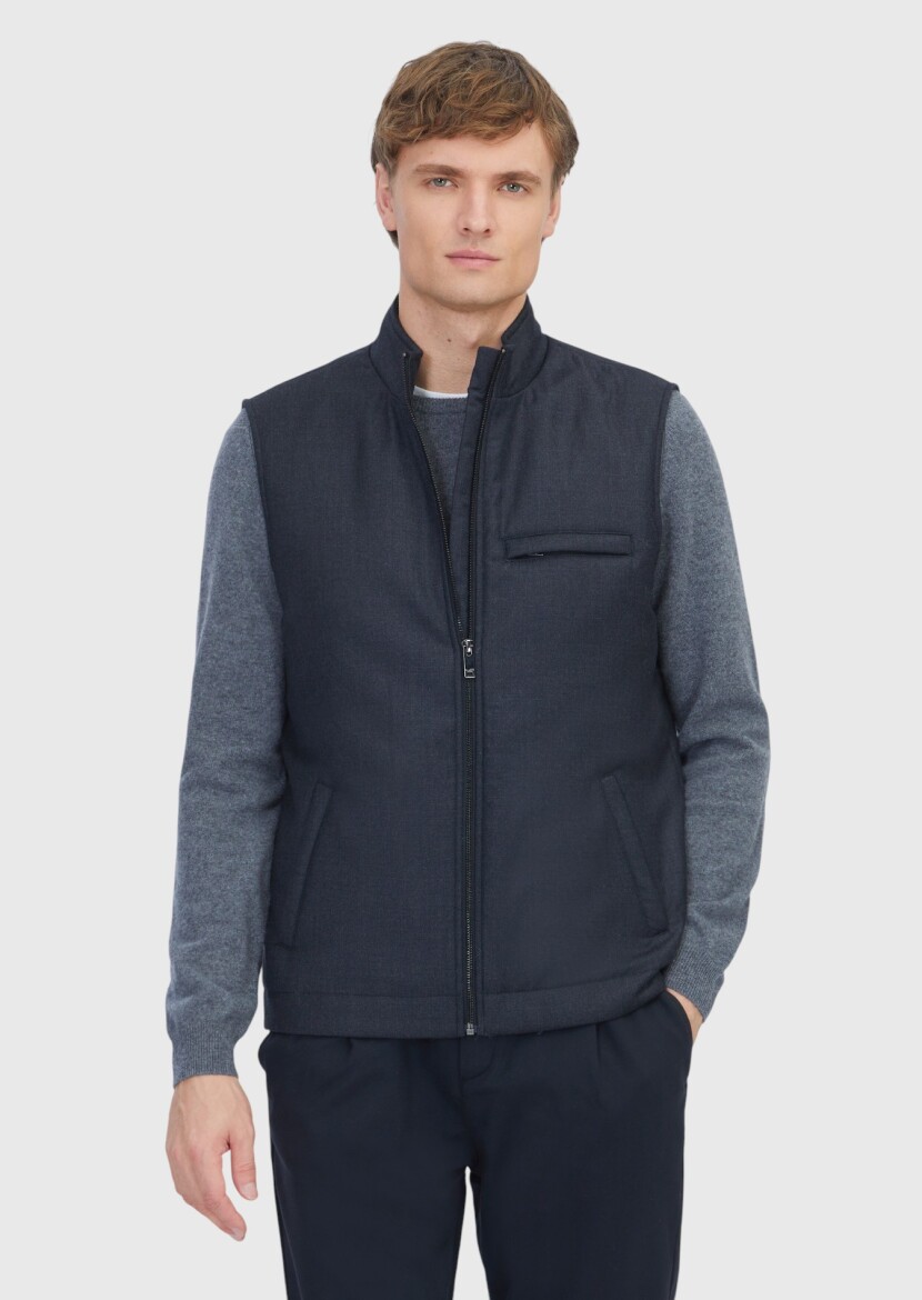 Hard Coal Regular Fit Turtleneck Casual Weaving Puffer Vest - RAMSEY