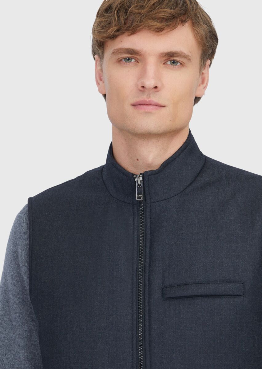 Hard Coal Regular Fit Turtleneck Casual Weaving Puffer Vest - 3