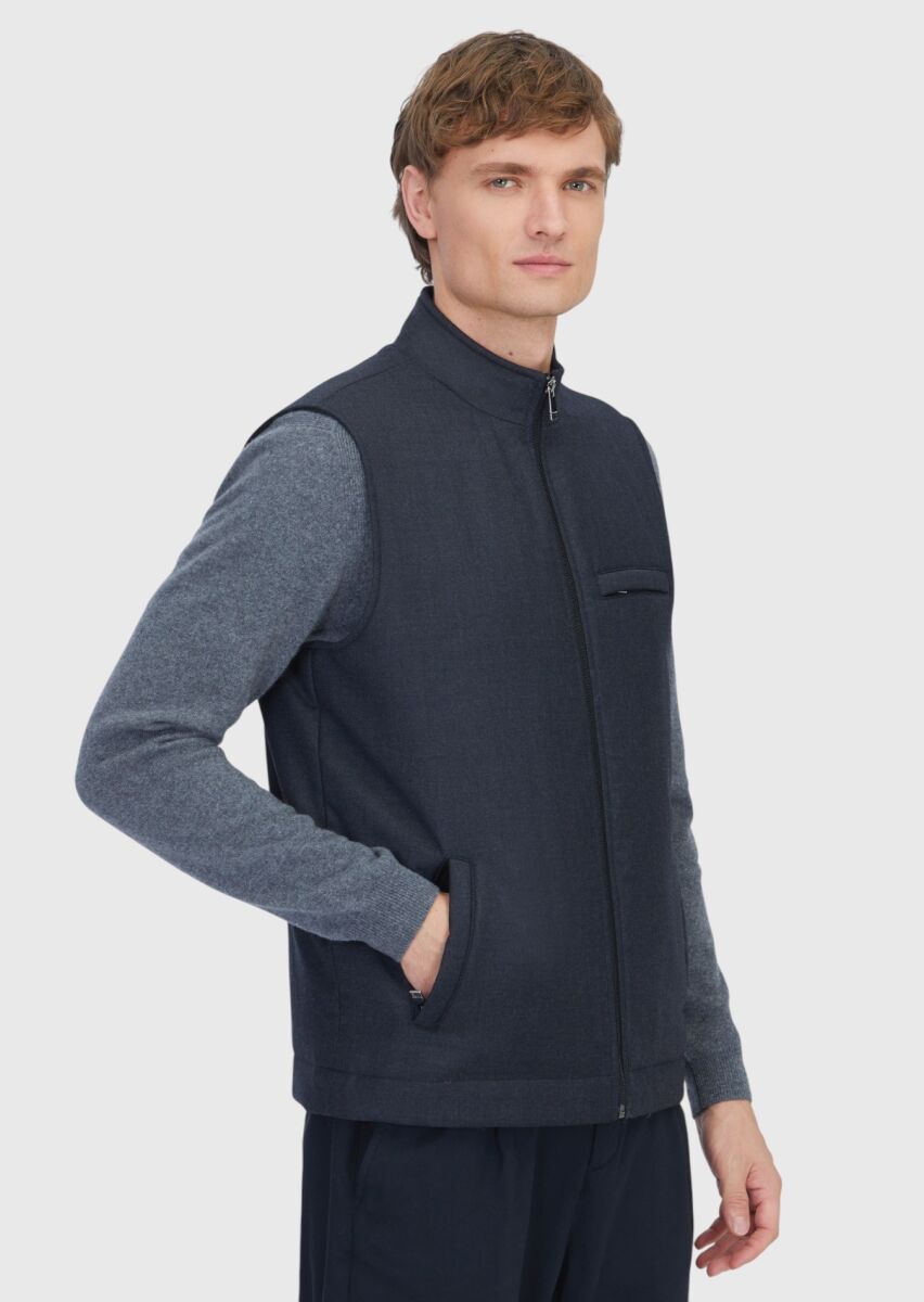 Hard Coal Regular Fit Turtleneck Casual Weaving Puffer Vest - 4