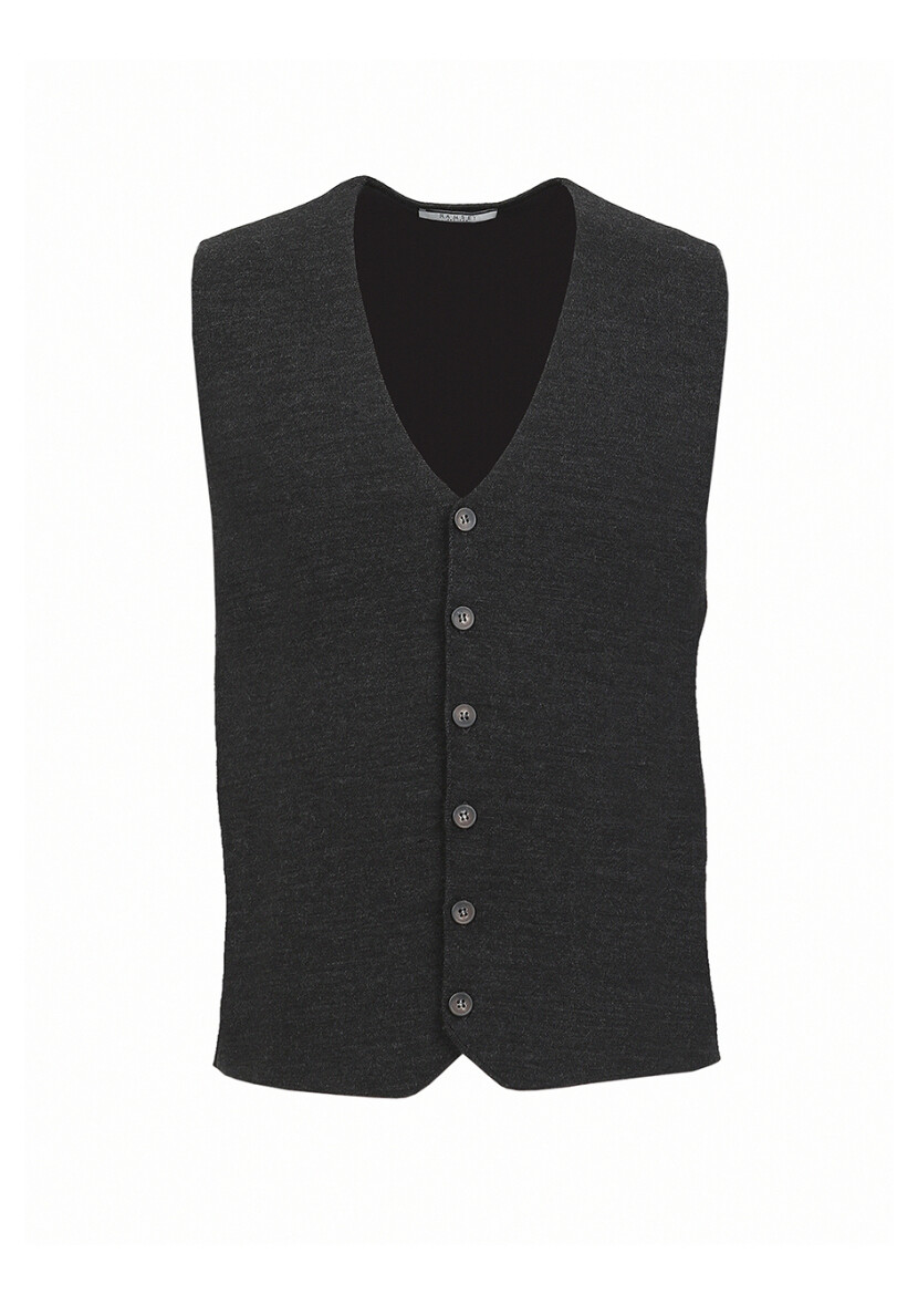 Hard Coal Regular Fit V-Neck Casual Knitting Knit Vest - 6