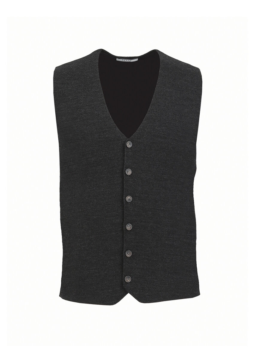 Hard Coal Regular Fit V-Neck Casual Knitting Knit Vest - 6