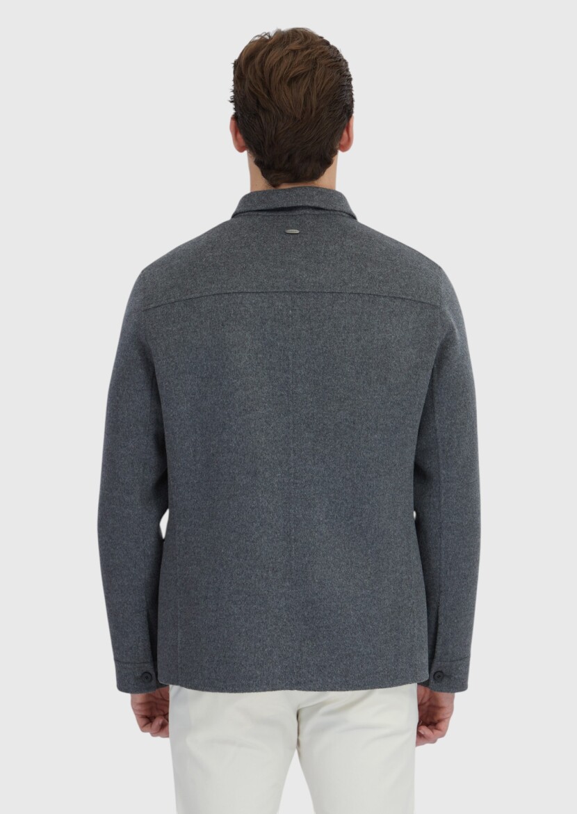 Hard Coal Regular Fit Wool Blended Lightweight Jacket - 6