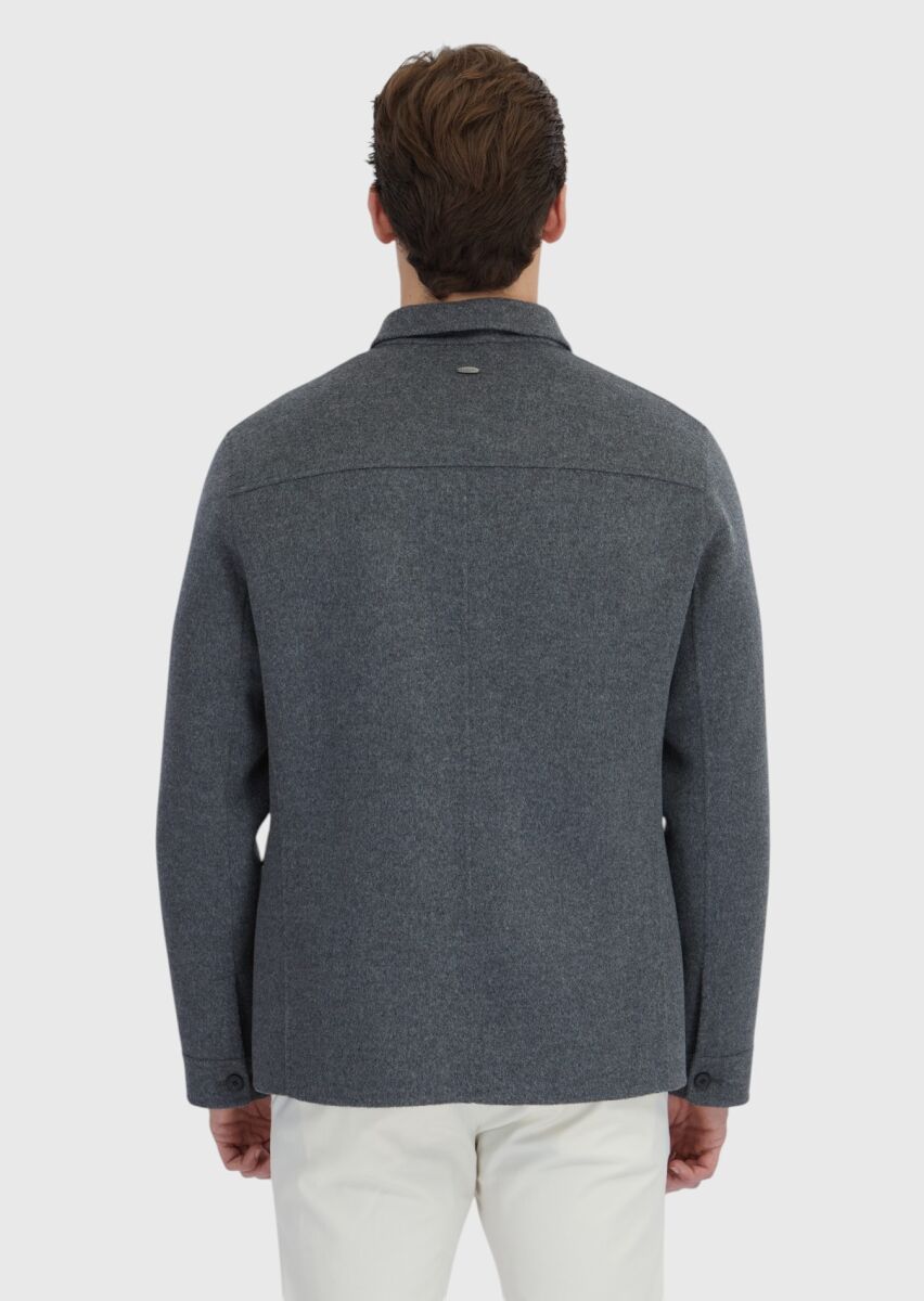 Hard Coal Regular Fit Wool Blended Lightweight Jacket - 6