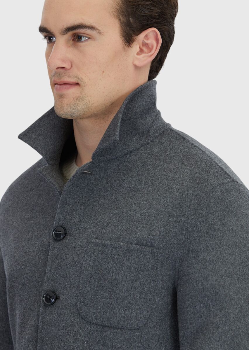 Hard Coal Regular Fit Wool Blended Lightweight Jacket - 4