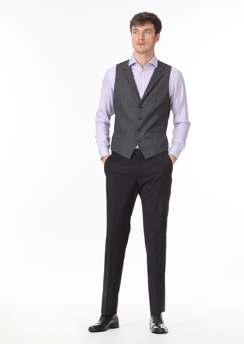 Hard Coal Slim Fit Butterfly Collar Casual Waistcoat - 3