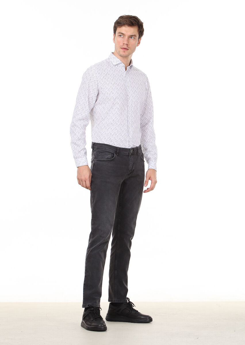 Hard Coal Slim Fit Denim Cotton Blended Trousers - 3