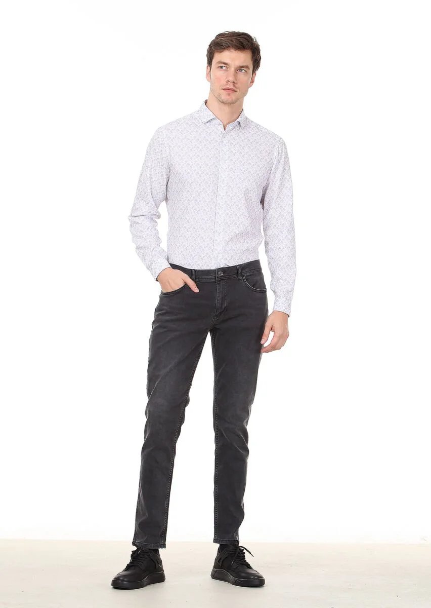 Hard Coal Slim Fit Denim Cotton Blended Trousers - 1