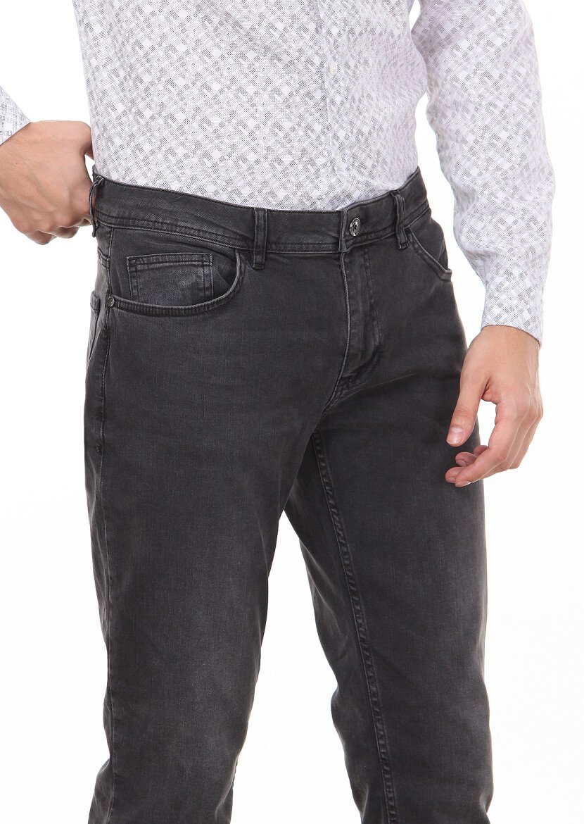 Hard Coal Slim Fit Denim Cotton Blended Trousers - 2