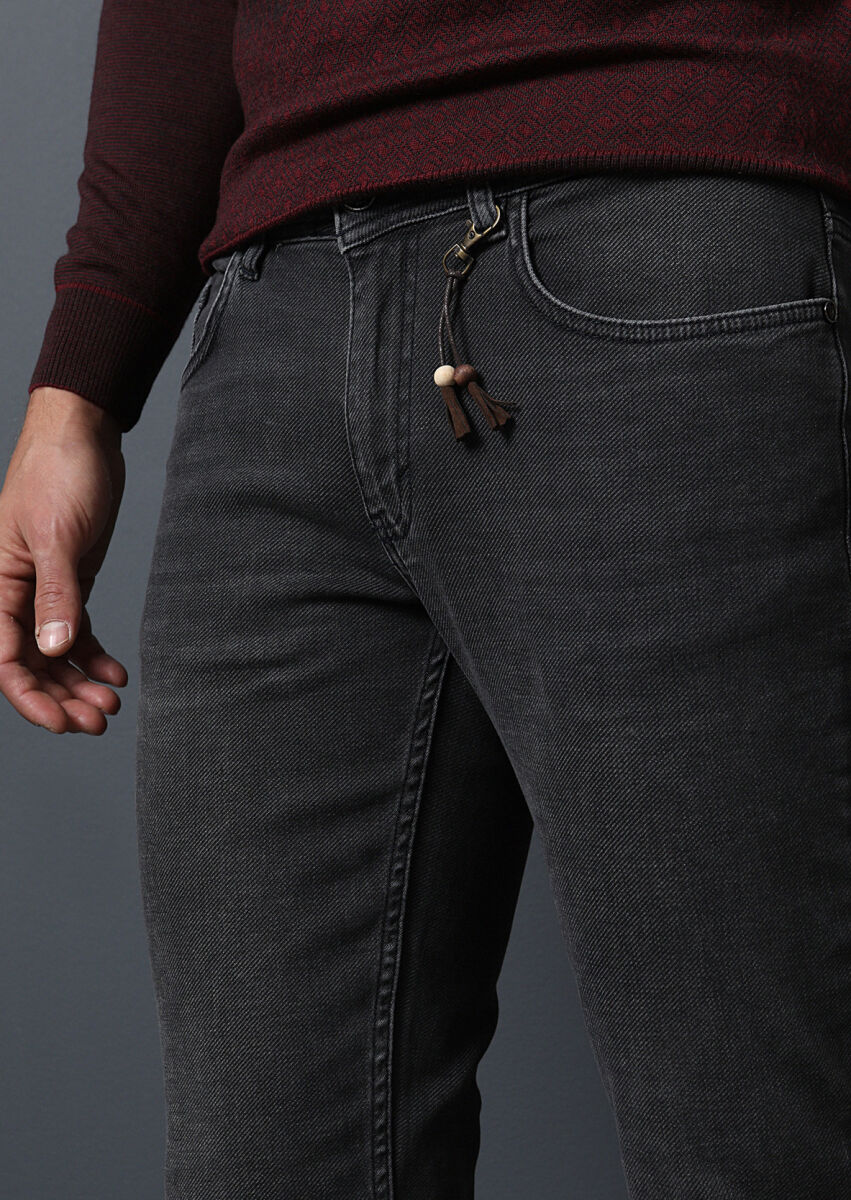 Hard Coal Slim Fit Denim Cotton Blended Trousers - 3