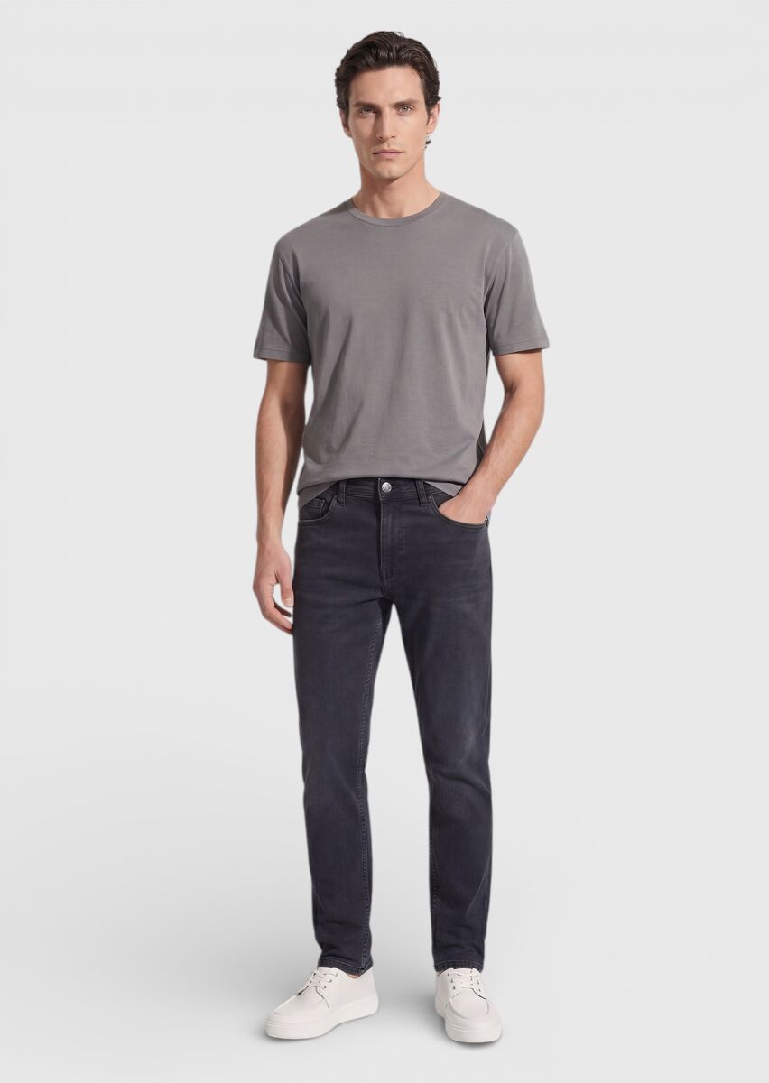 Hard Coal Slim Fit Denim Cotton Blended Trousers - 1