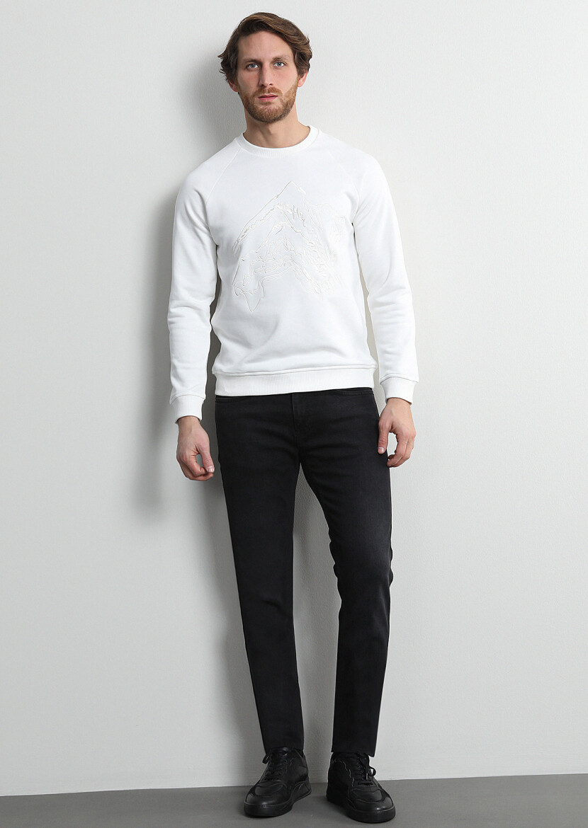 Hard Coal Slim Fit Denim Cotton Blended Trousers - 1