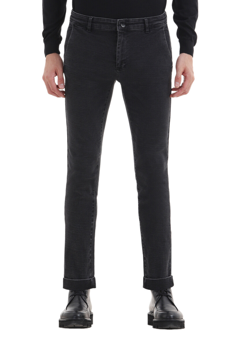 Hard Coal Slim Fit Denim Cotton Blended Trousers - 2