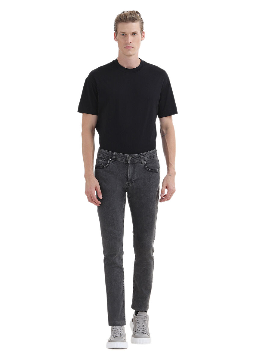 Hard Coal Slim Fit Denim Cotton Blended Trousers - 1