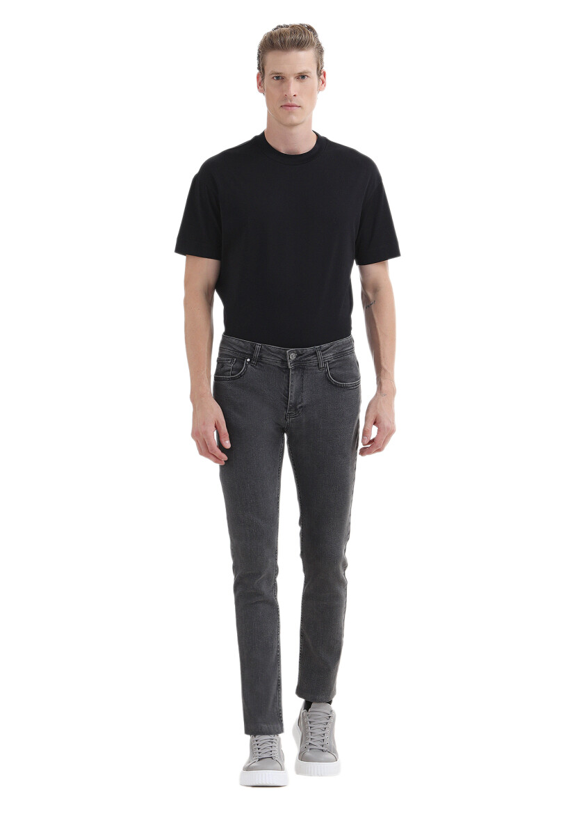 Hard Coal Slim Fit Denim Cotton Blended Trousers - 1