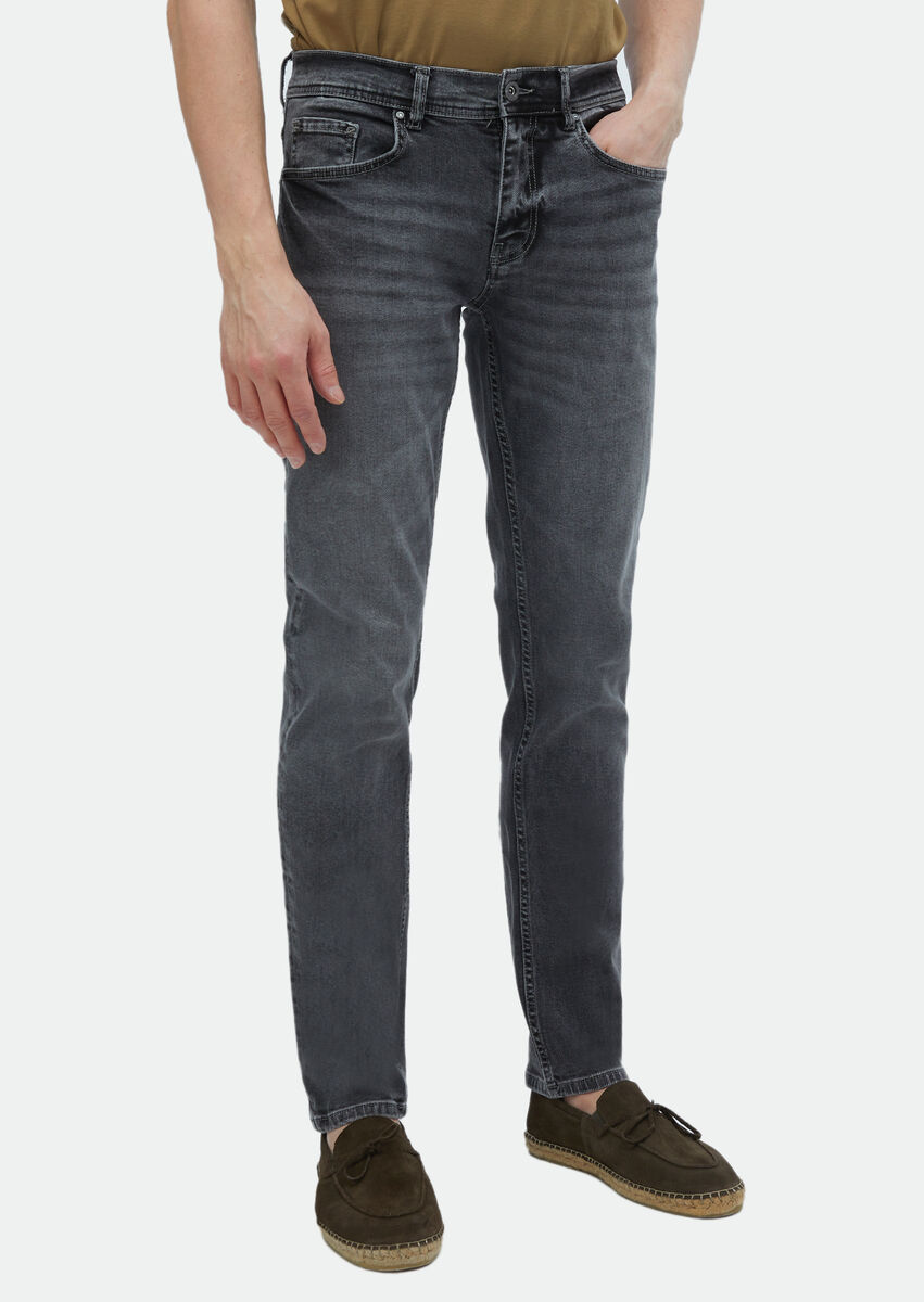 Hard Coal Slim Fit Denim Cotton Blended Trousers - 3