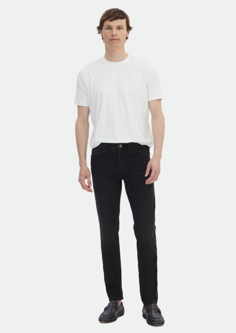 Hard Coal Slim Fit Denim Cotton Blended Trousers - 1