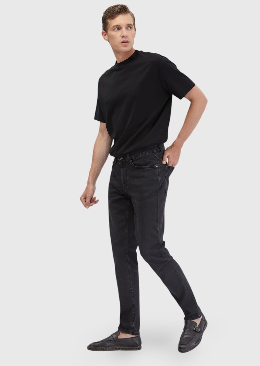 Hard Coal Slim Fit Denim Cotton Blended Trousers - 1