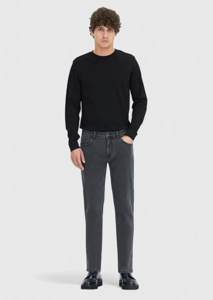 Hard Coal Slim Fit Denim Cotton Blended Trousers - 1