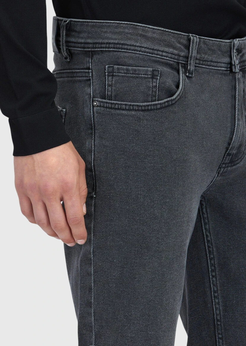 Hard Coal Slim Fit Denim Cotton Blended Trousers - 3