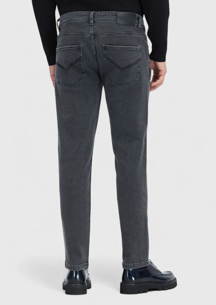 Hard Coal Slim Fit Denim Cotton Blended Trousers - 5