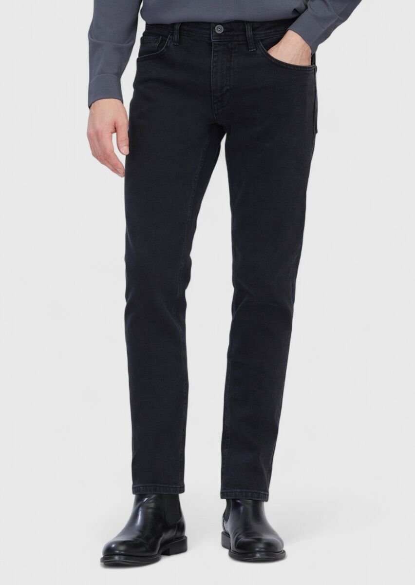 Hard Coal Slim Fit Denim Cotton Blended Trousers - 2