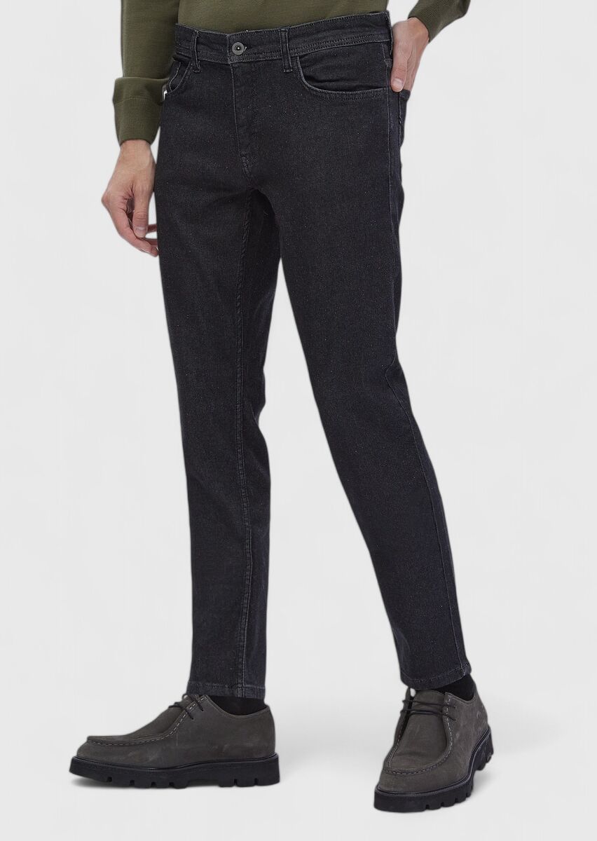 Hard Coal Slim Fit Denim Silk Blended Trousers - 3