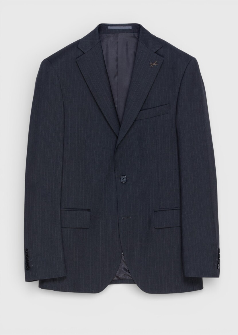 Hard Coal Striped Modern Fit 100% Wool Suit - RAMSEY