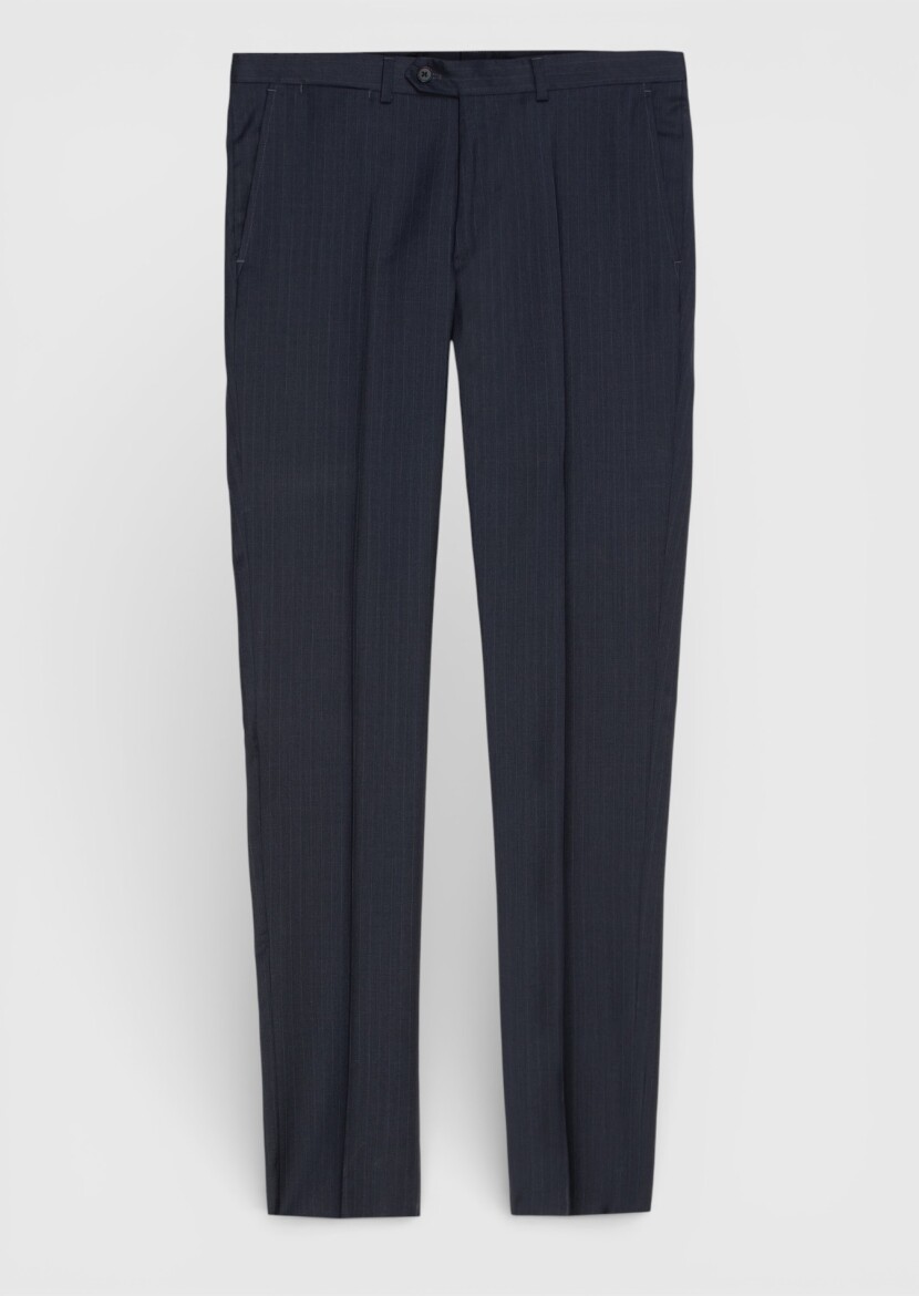 Hard Coal Striped Modern Fit 100% Wool Suit - RAMSEY