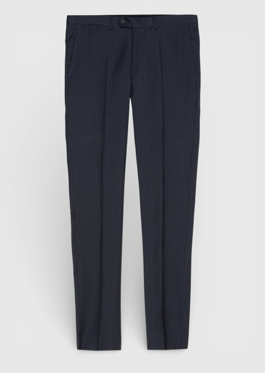 Hard Coal Striped Modern Fit 100% Wool Suit - 2