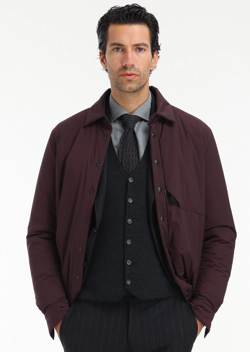 Hard Coal Striped Zeroweight Slim Fit Wool Blended Suit - 4
