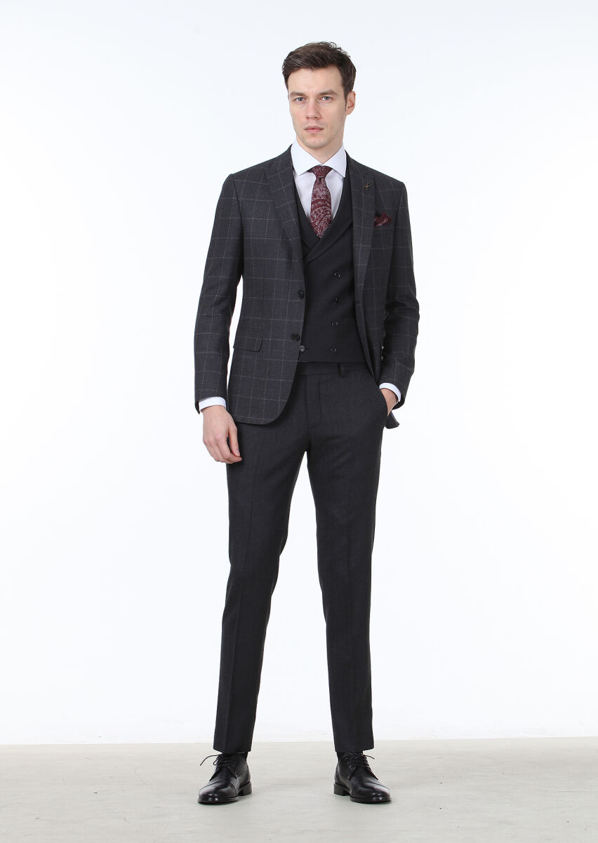 Hard Coal Suit With Waistcoat - 1