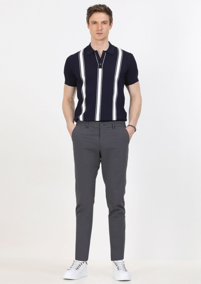Hard Coal Weaving Jogging Fit Casual Cotton Blended Trousers - 1