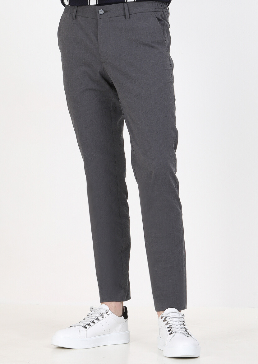 Hard Coal Weaving Jogging Fit Casual Cotton Blended Trousers 