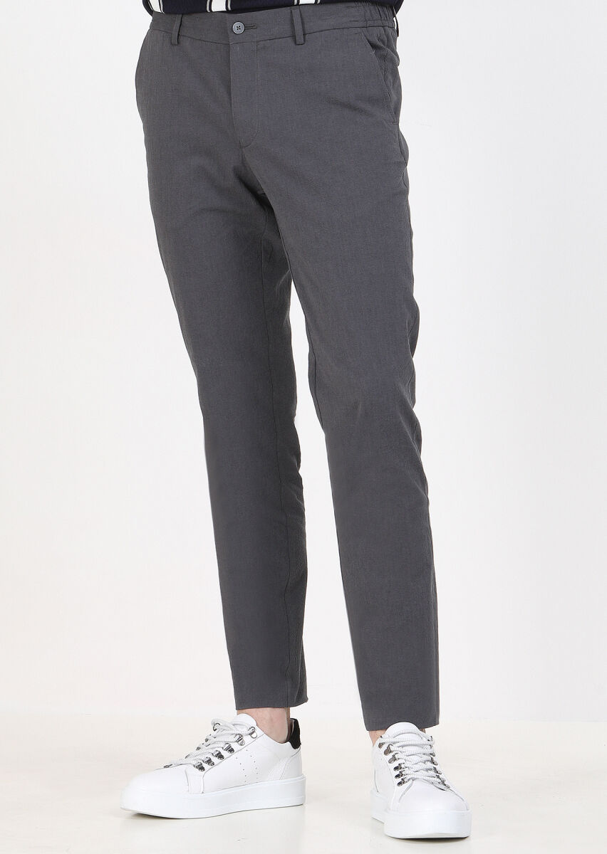 Hard Coal Weaving Jogging Fit Casual Cotton Blended Trousers - 2