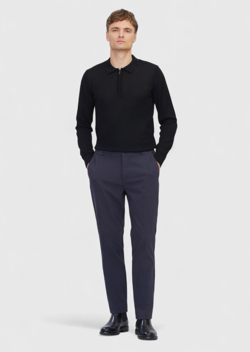 Hard Coal Weaving Jogging Fit Casual Cotton Blended Trousers - 1