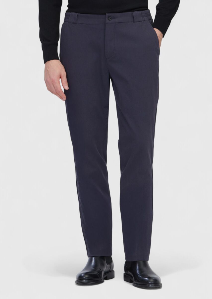 Hard Coal Weaving Jogging Fit Casual Cotton Blended Trousers - 2