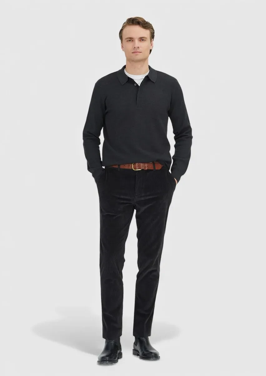 Hard Coal Weaving Jogging Fit Casual Cotton Blended Trousers - 1