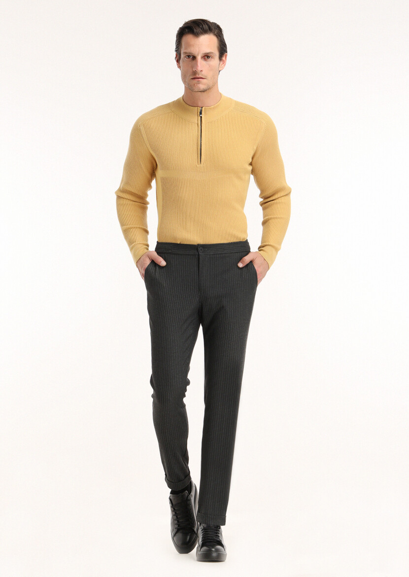 Hard Coal Weaving Jogging Fit Casual Trousers - 1