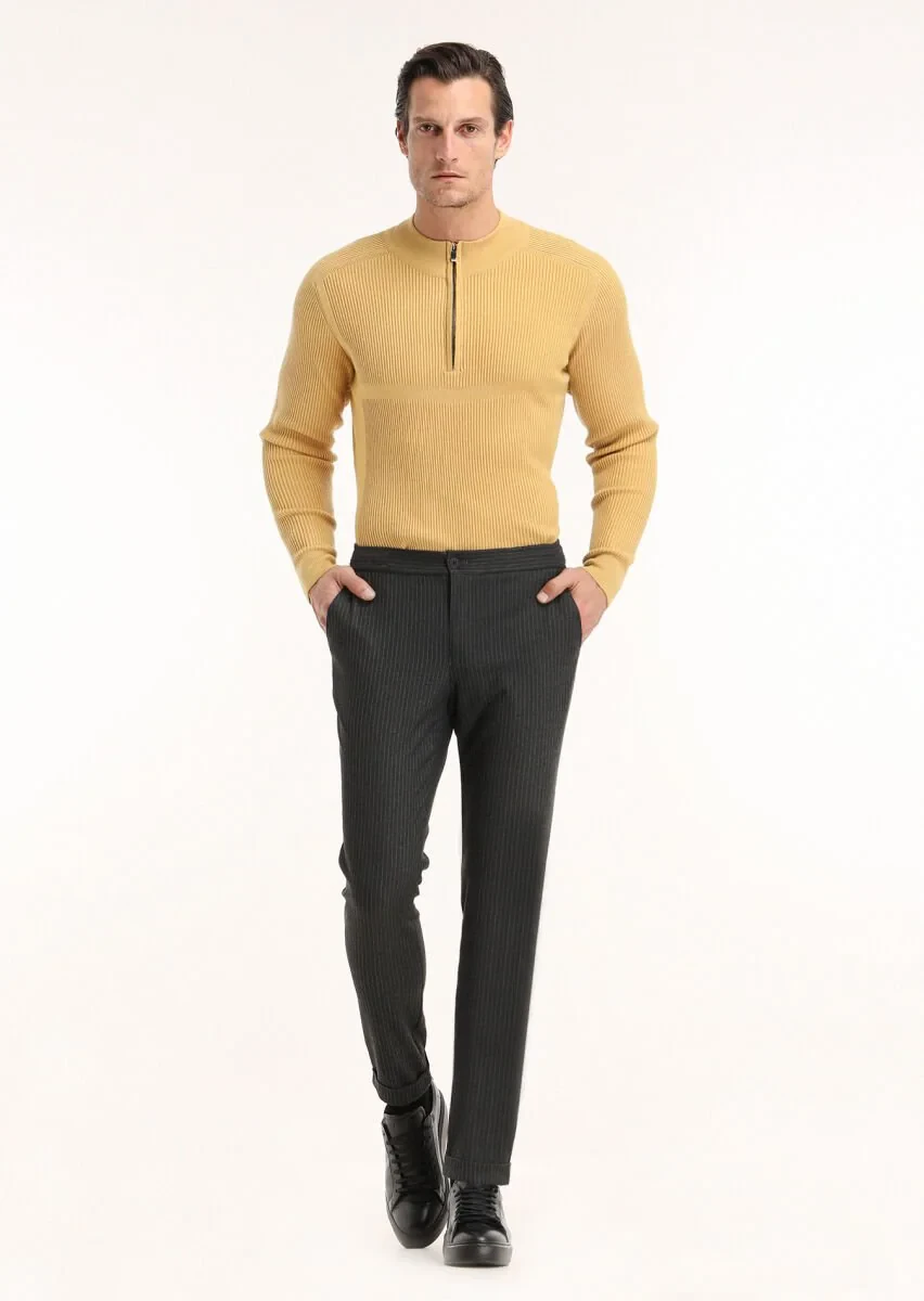 Hard Coal Weaving Jogging Fit Casual Trousers - 1
