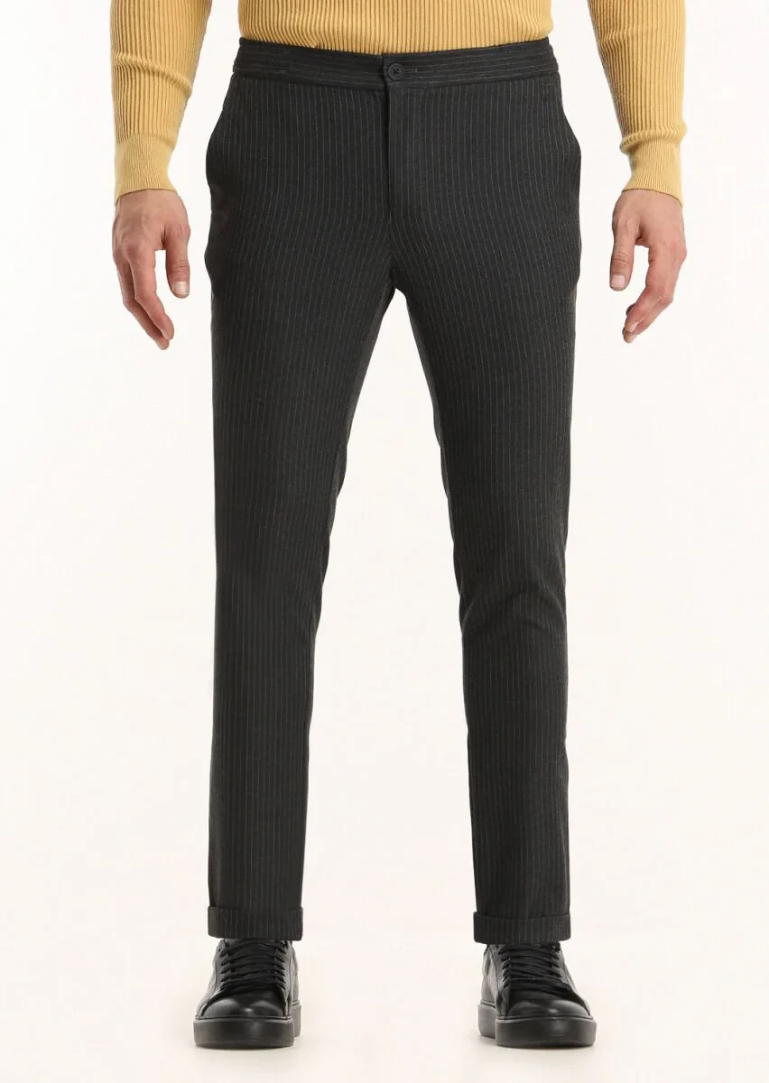 Hard Coal Weaving Jogging Fit Casual Trousers - 2