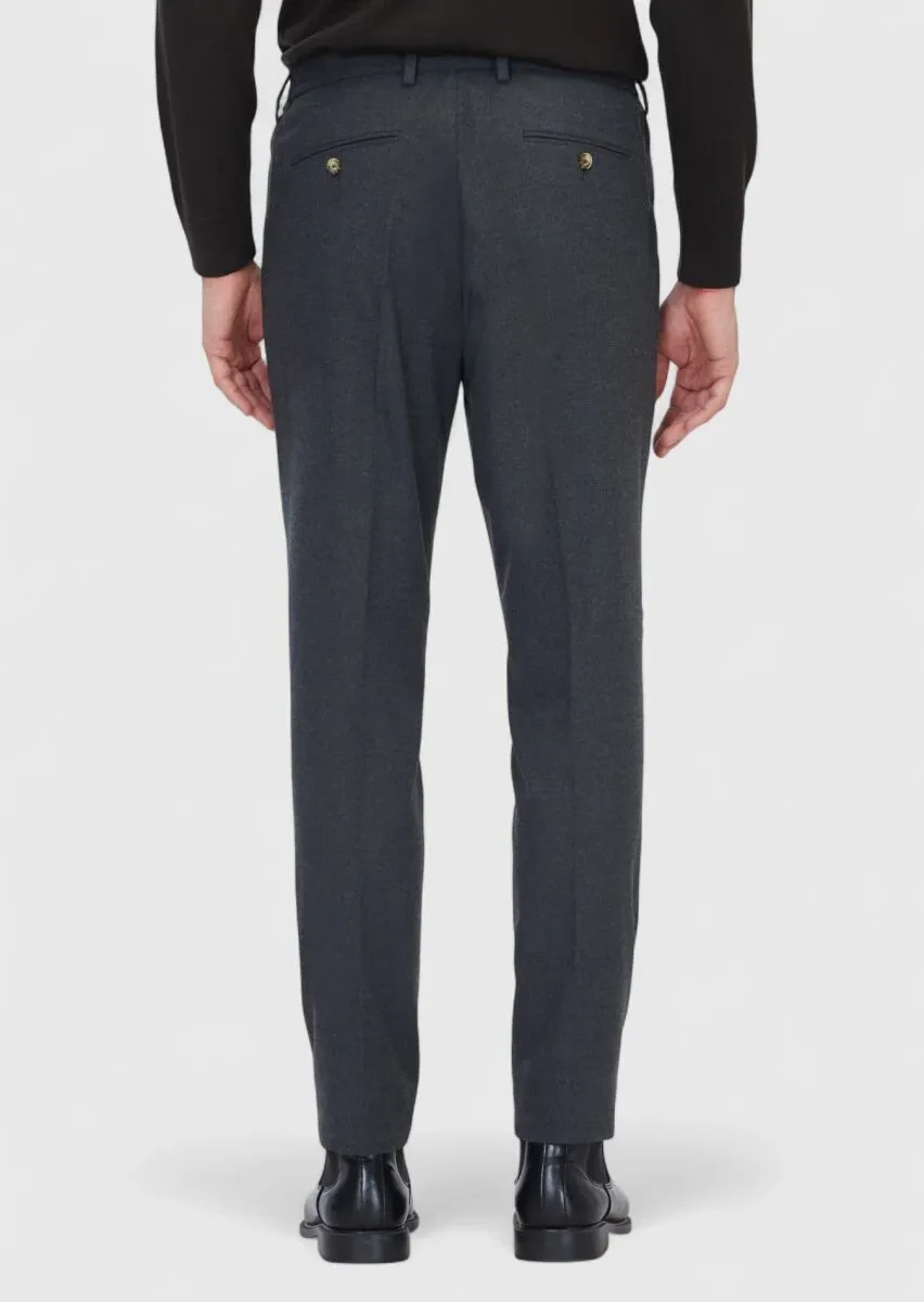 Hard Coal Weaving Modern Fit Casual Trousers - 4