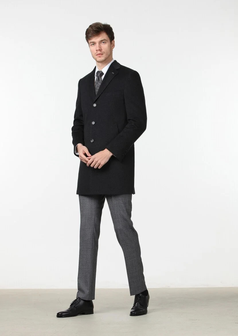 Hard Coal Weaving Overcoat - 2