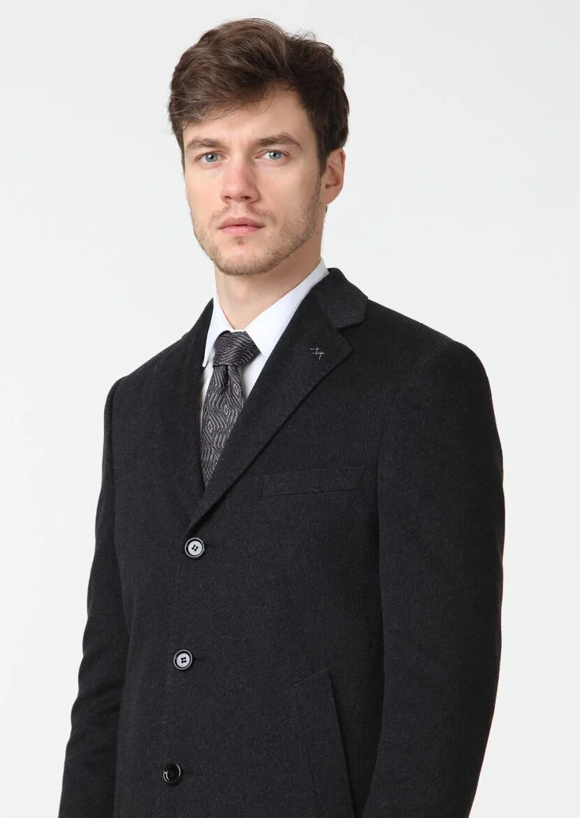Hard Coal Weaving Overcoat - 3